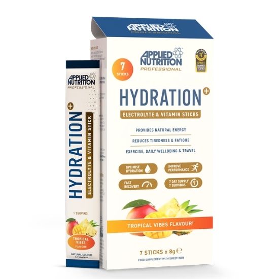 Hydration + Electrolyte & Vitamin Poweder Stick Packs, Tropical Vibes, 7 x 8g, Applied Nutrition - Vitax.ro