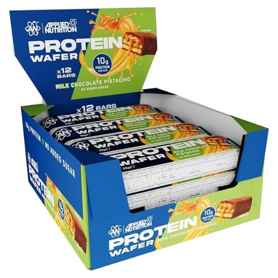 Protein Wafer, Milk Chocolate Pistachio, 12 x 39g, Applied Nutrition | Vitax.ro