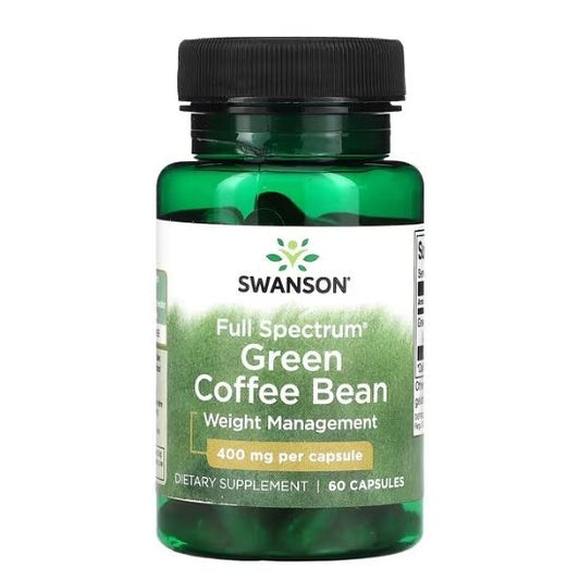 Full Spectrum Green Coffee Bean, 400mg, 60 caps, Swanson - Vitax.ro