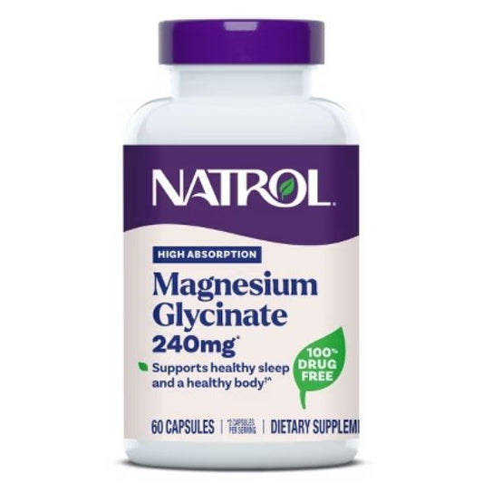 High Absorption Magnesium Glycinate, 240mg, 60 caps, Natrol - Vitax.ro