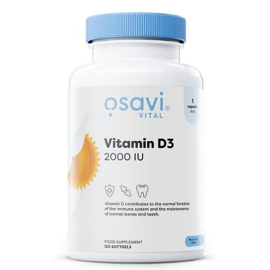 Vitamin D3, 2000IU, 120 softgels, Osavi - Vitax.ro