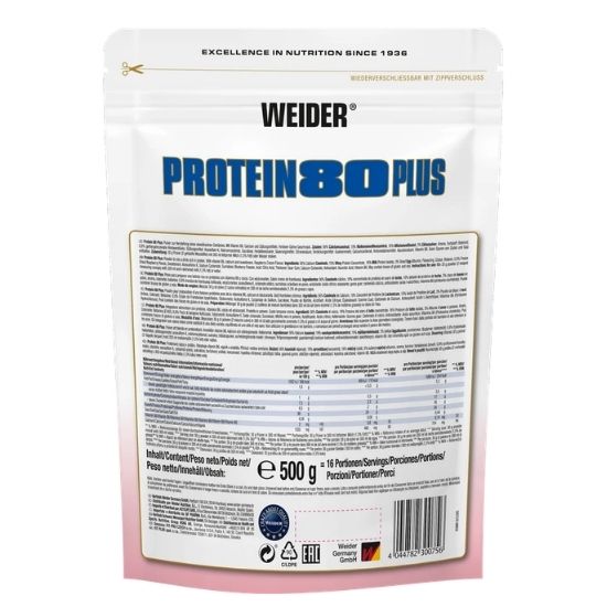 Protein 80 Plus, Raspberry-Cream, 500g, Weider