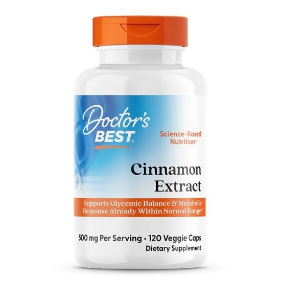 Cinnamon Extract cu CinSulin, 500 mg Per Serving, 120 vcaps, Doctor's Best - Vitax.ro