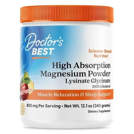 High Absorption Magnesium Powder, Fruit Punch, 340g, Doctor's Best