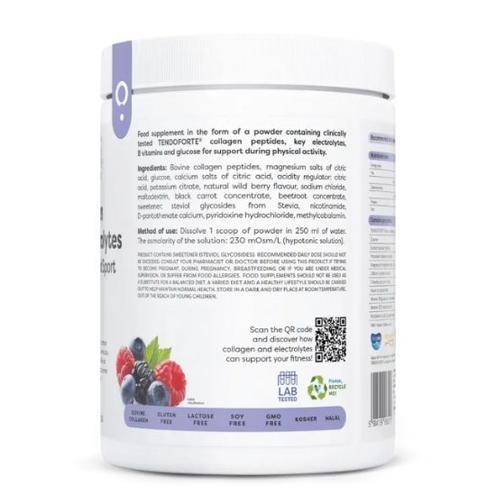 Collagen Electrolytes Vitality and Sport, Wild Berry, 390g, Osavi - Vitax.ro