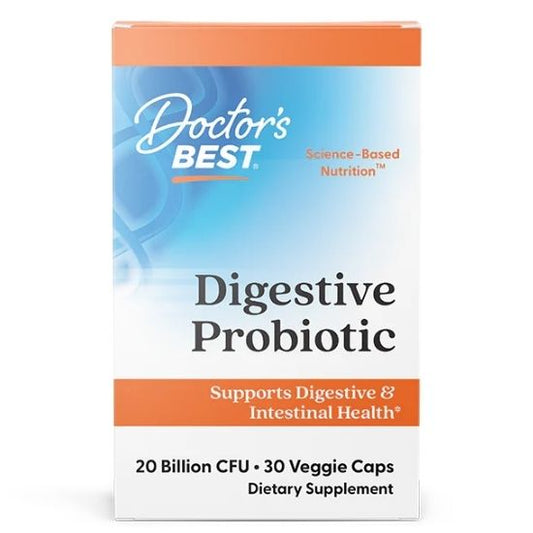 Digestive Probiotic, 20 Billion CFU, 30 vcaps, Doctor's Best - Vitax.ro