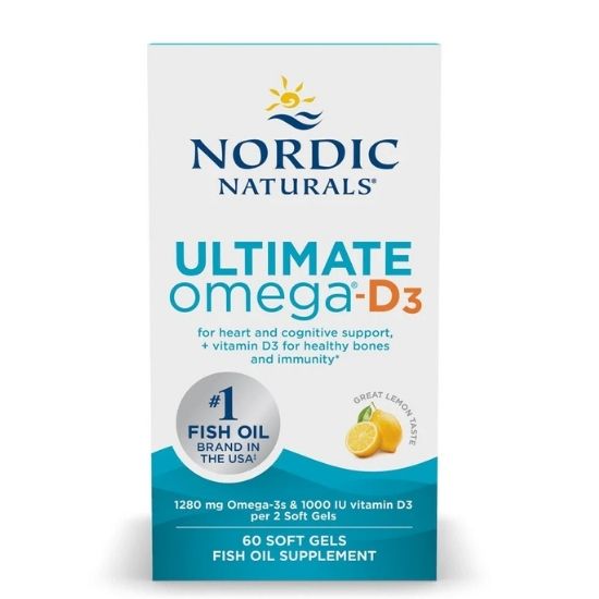 Ultimate Omega-D3, 1280mg Lemon, 60 solfgels, Nordic Naturals - Vitax.ro