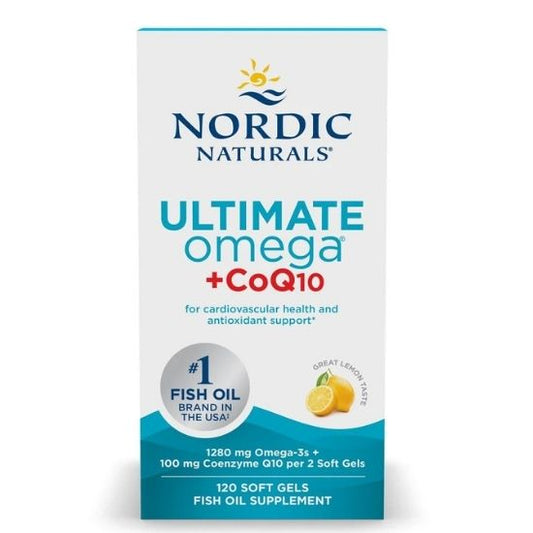 Ultimate Omega + CoQ10 Fish Oil, 120 softgels, Nordic Naturals - Vitax.ro