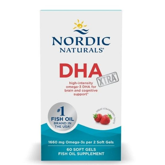 DHA Xtra, 1660mg Strawberry, 60 softgels, Nordic Naturals - Vitax.ro