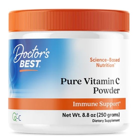 Pure Vitamin C Powder cu Quali-C, 250g, Doctor's Best - Vitax.ro