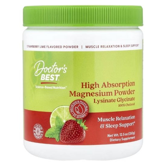 High Absorption Magnesium Powder, Strawberry Lime, 350g, Doctor's Best