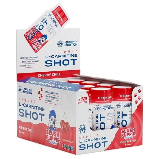 Liquid L-Carnitine Shot, Slush Puppie Cherry Chill, 12 x 60 ml, Applied Nutrition