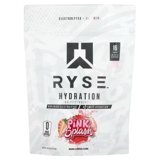 Hydration Sticks, Pink Splash, 16 x 6.4g, RYSE