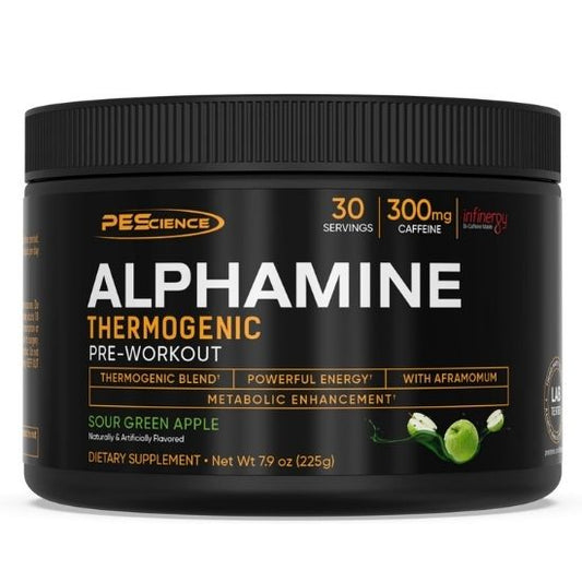 Alphamine, Sour Green Apple, 225g, PEScience