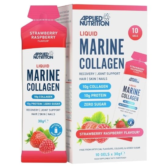 Liquid Marine Collagen, Strawberry Raspberry, 10 x 30g, Applied Nutrition