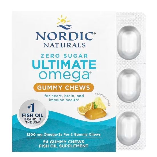 Ultimate Omega Gummy Chews, Tropical Fruit, 54 gummies, Nordic Naturals - Vitax.ro