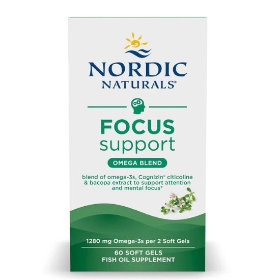 Focus Support with Citicoline & Bacopa Extract, 1280mg, 60 softgels, Nordic Naturals - Vitax.ro