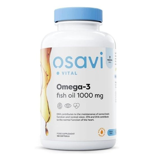 Omega-3 Fish Oil, 1000mg (Lemon), 180 softgels, Osavi - Vitax.ro