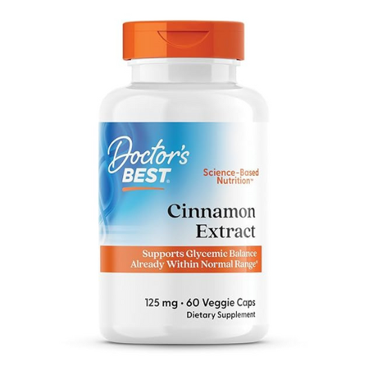 Cinnamon Extract cu CinnulinPF, 125mg, 60 vcaps, Doctor's Best - Vitax.ro