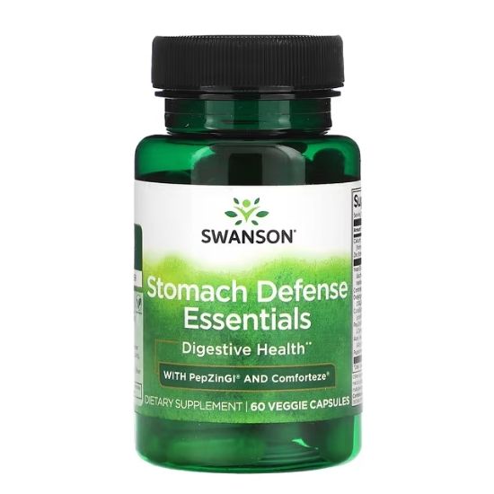 Stomach Defense Essentials with PepZinGI and Comforteze, 60 vcaps, Swanson - Vitax.ro