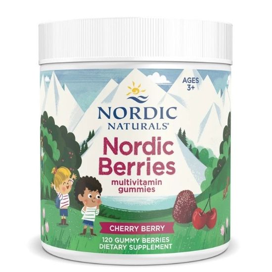 Nordic Berries Multivitamin, Cherry Berry, 120 Gummy Berries, Nordic Naturals - Vitax.ro