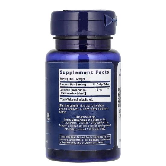 Mega Lycopene, 15mg, 90 softgels, Life Extension - Vitax.ro
