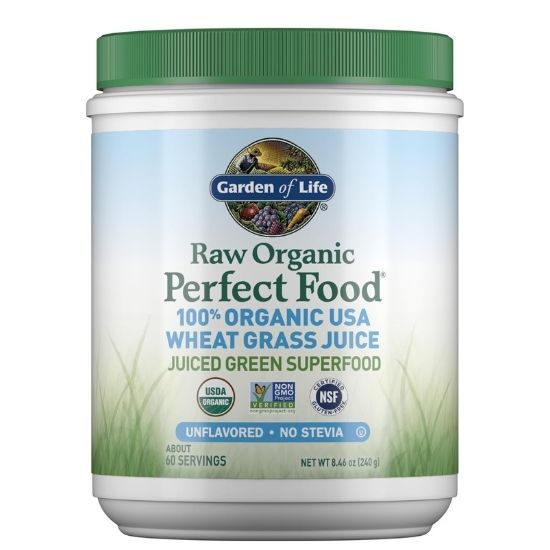 Raw Organic Perfect Food 100% Organic USA Wheat Grass Juice, 240g, Garden of Life - Vitax.ro