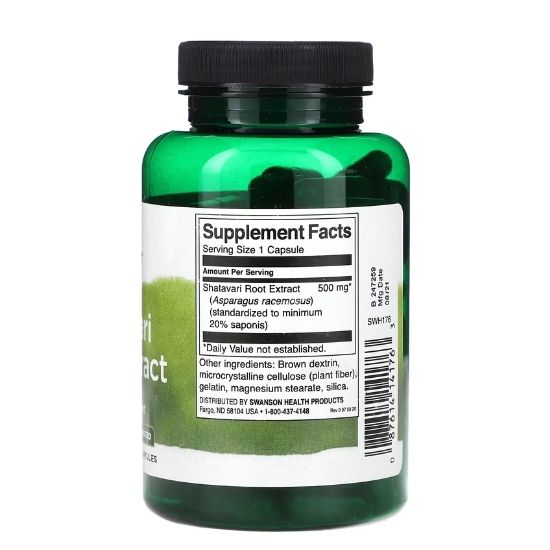 Shatavari Root Extract, 500mg, 120 caps, Swanson - Vitax.ro