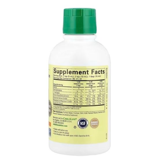 Calcium With Magnesium, Gust de Portocale, 473 ml, Childlife Essentials - Vitax.ro