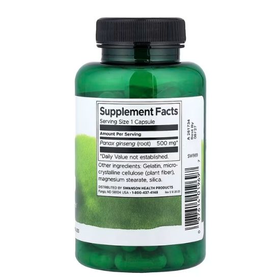 Korean Ginseng, 500mg, 100 caps, Swanson - Vitax.ro