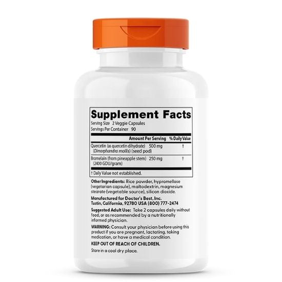 Quercetin Bromelain, 180 vcaps, Doctor's Best - Vitax.ro