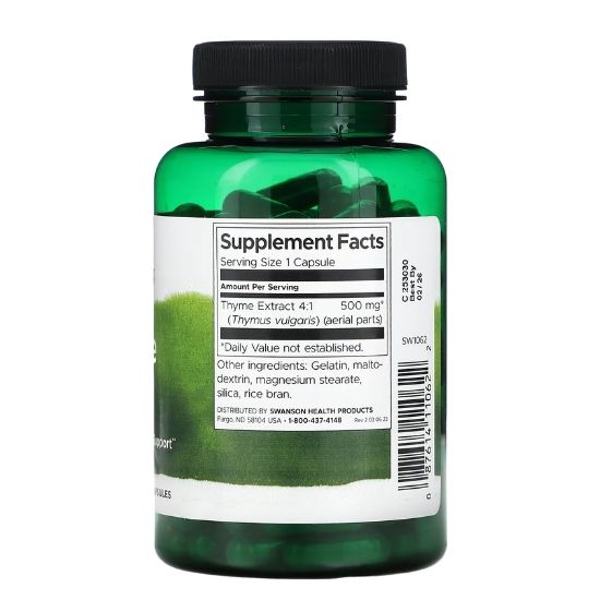 Thyme Leaf, 500mg, 120 caps, Swanson - Vitax.ro