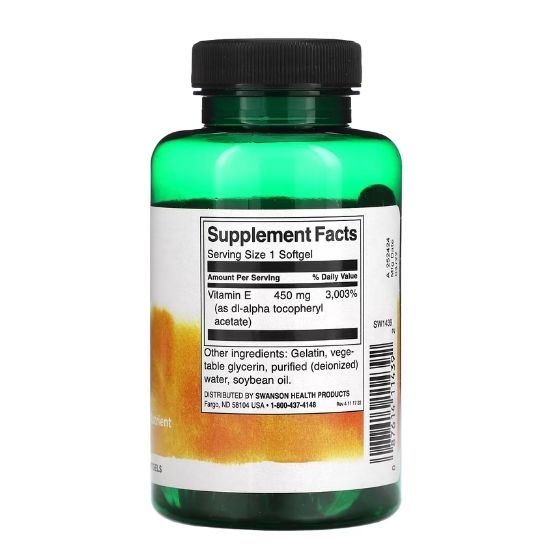 Vitamin E, 1000 IU, 60 softgels, Swanson - Vitax.ro