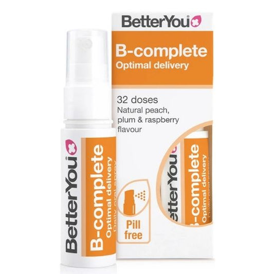 B-complete Daily Oral Spray, Natural Peach, Plum & Raspberry, 25 ml, BetterYou - Vitax.ro