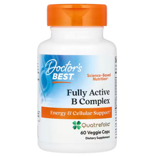 Fully Active B-Complex cu Quatrefolic, 60 vcaps, Doctor's Best - Vitax.ro