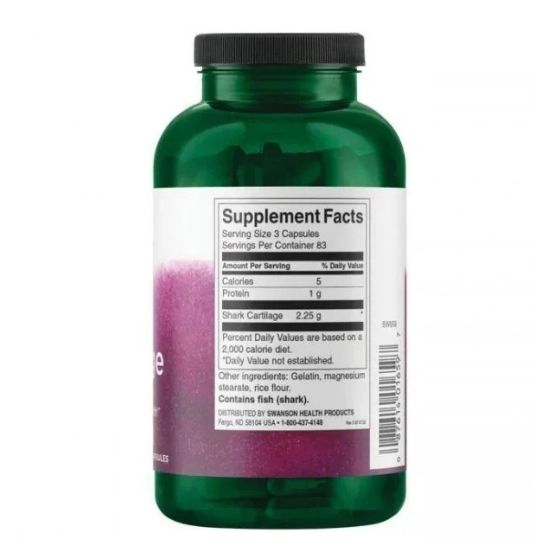 Shark Cartilage, 750mg, 250 caps, Swanson - Vitax.ro