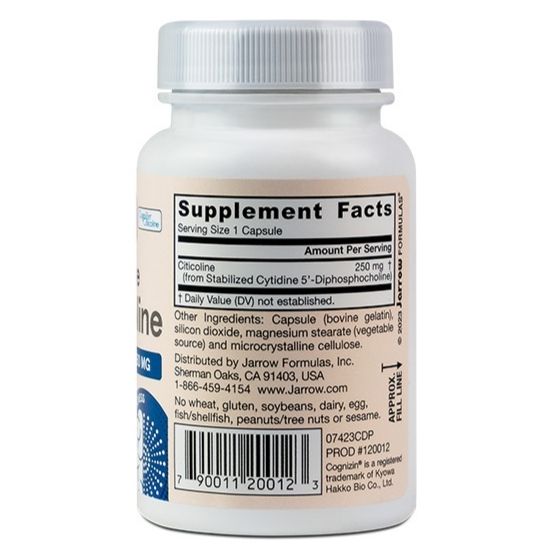 Citicoline CDP Choline, 250mg, 60 caps, Jarrow Formulas - Vitax.ro