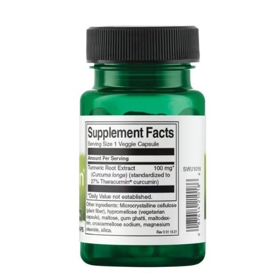 Theracurmin, 100mg High Absorption, 30 vcaps, Swanson - Vitax.ro
