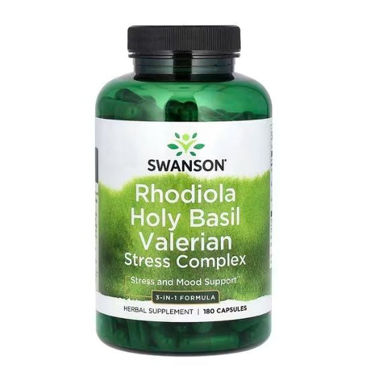 Rhodiola Holy Basil Valerian Stress Complex, 180 caps, Swanson - Vitax.ro