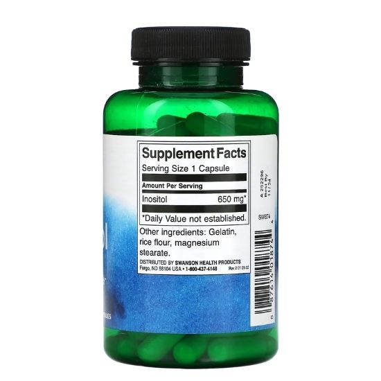 Inositol, 650mg, 100 caps, Swanson - Vitax.ro