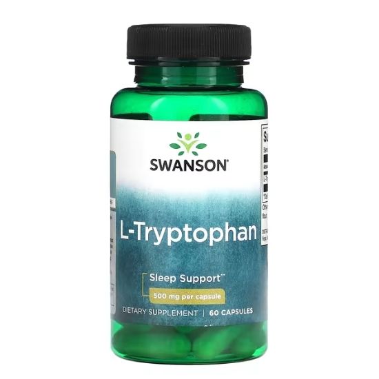 L-Tryptophan, 500mg,  60 caps, Swanson - Vitax.ro