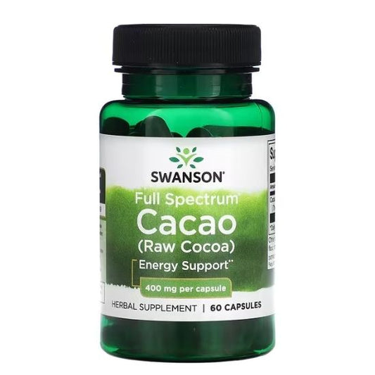 Full Spectrum Cacao (Raw Cocoa), 400mg, 60 caps, Swanson - Vitax.ro