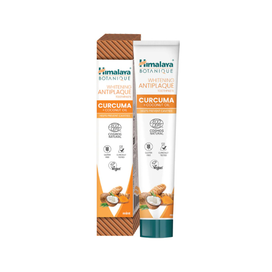 Whitening Antiplaque Toothpaste Curcuma + Coconut Oil, Mint, 75ml, Himalaya Herbal - Vitax.ro
