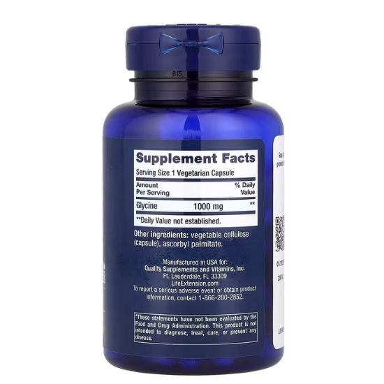 Glycine, 1000mg, 100 vcaps, Life Extension - Vitax.ro