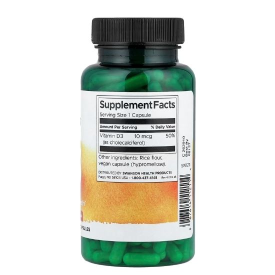 Vitamin D3, 400 IU, 250 caps, Swanson - Vitax.ro