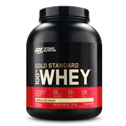 Gold Standard 100% Whey, Vanilla Ice Cream, 2280g, Optimum Nutrition - Vitax.ro