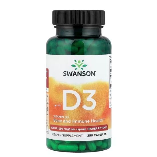 Vitamin D-3, 2000 IU, 250 caps, Swanson - Vitax.ro