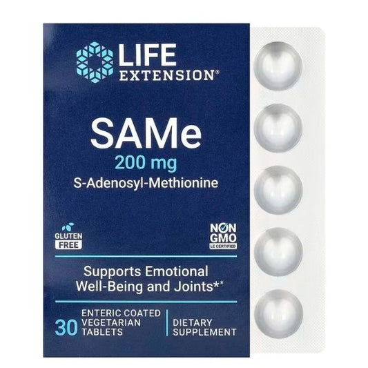 SAMe S-Adenosyl-Methionine, 200mg, 30 enteric coated tabs, Life Extension - Vitax.ro