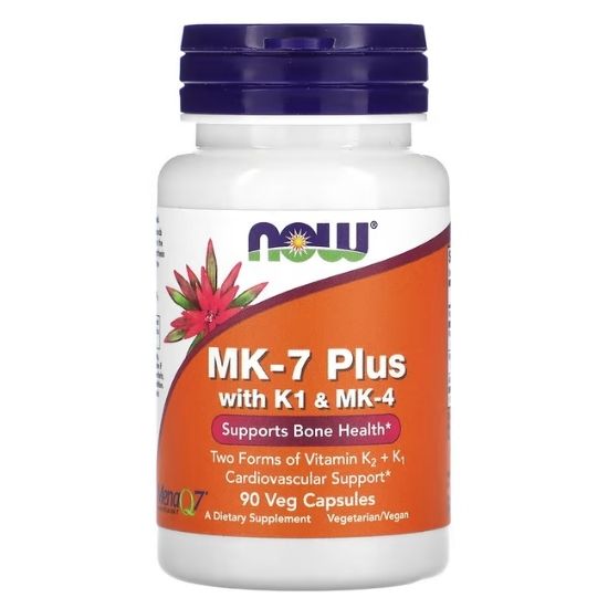 MK-7 Plus with K1 & MK-4, 90 vcaps, NOW Foods - Vitax.ro