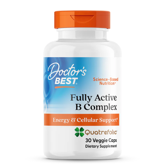 Fully Active B-Complex with Quatrefolic, 30 vcaps, Doctor's Best - Vitax.ro
